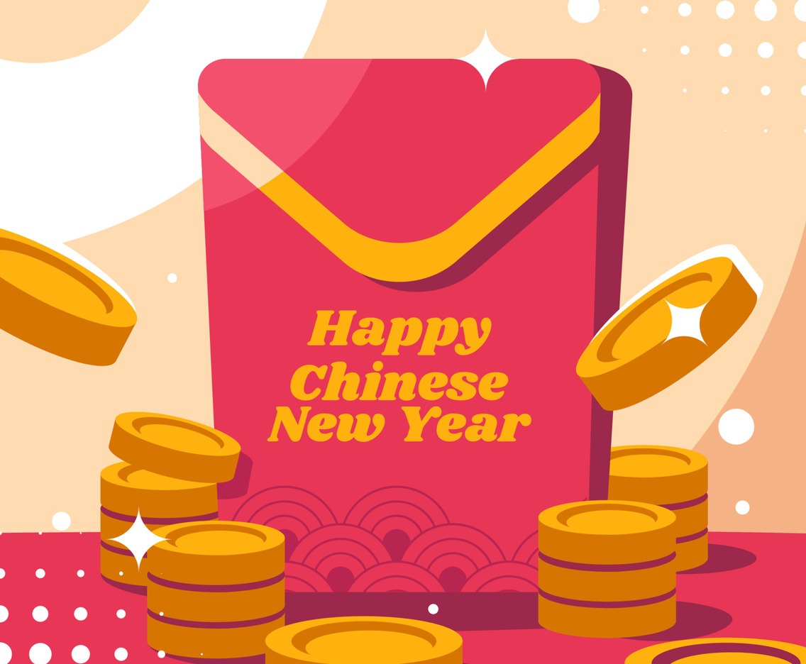 Chinese New Year Red Packet With Red And Gold Color