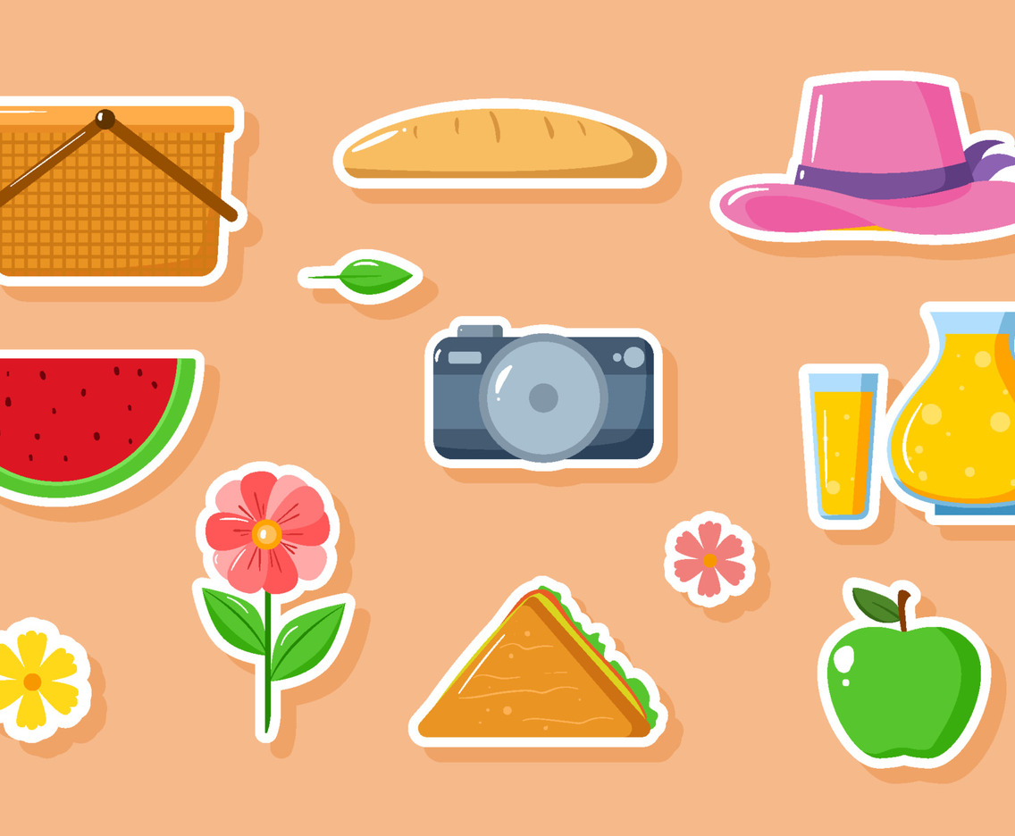 Spring Picnic Elements Sticker