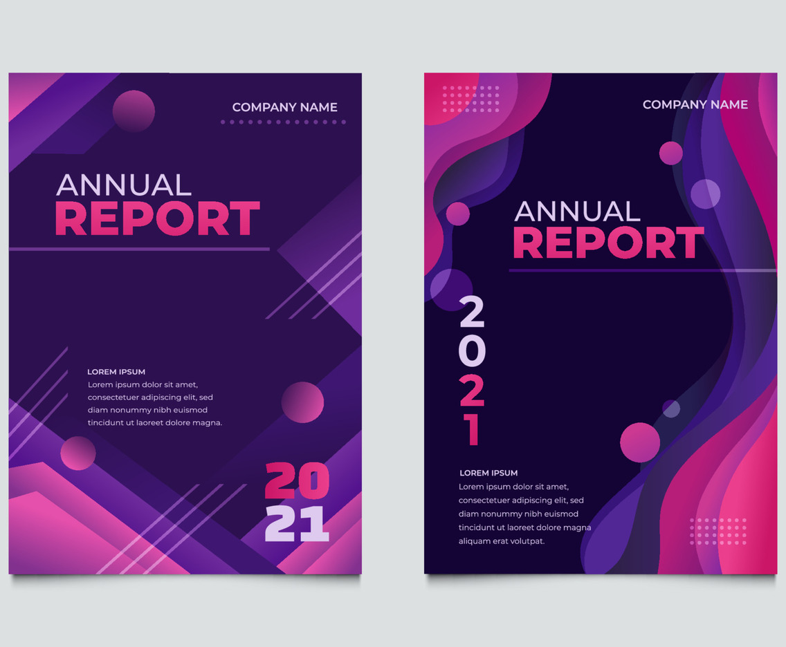 Set of Annual Report Template Cover
