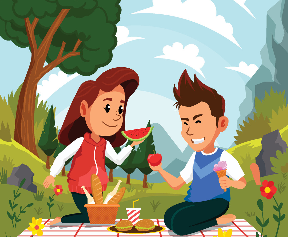 Couple on Vacation for Picnic
