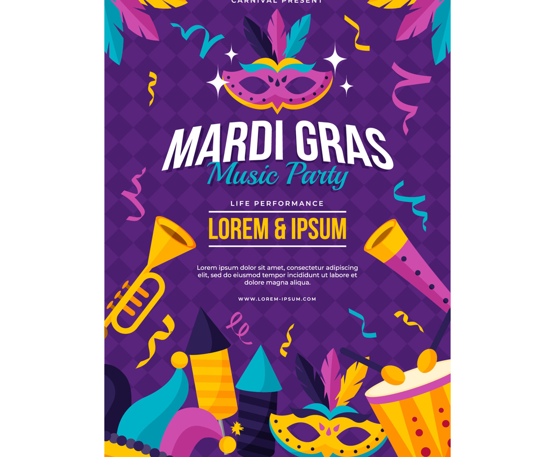 Mardi Gras Music Party Poster