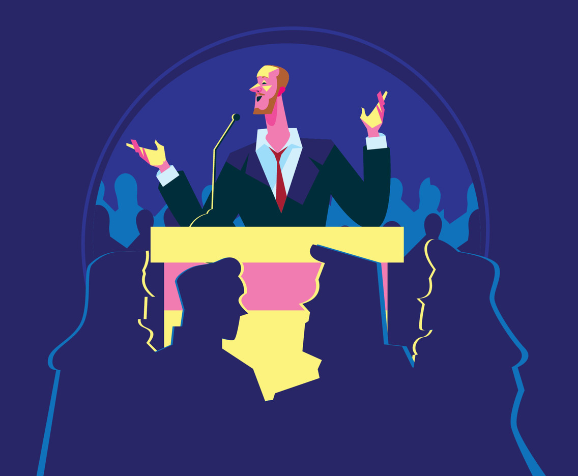 A Public Speaker Give Motivation to The Audience