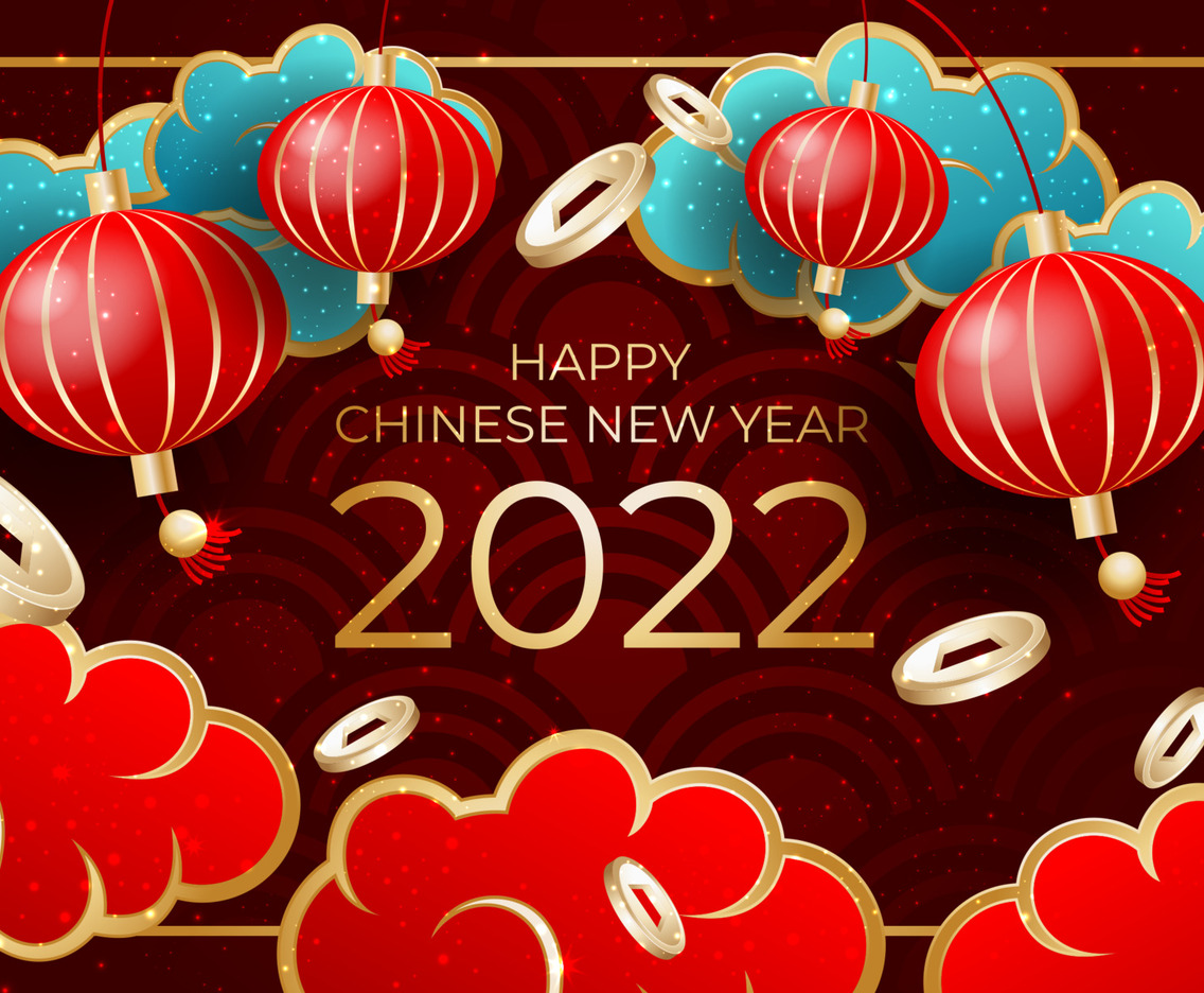 2022 Chinese New Year with Red Lantern Concept