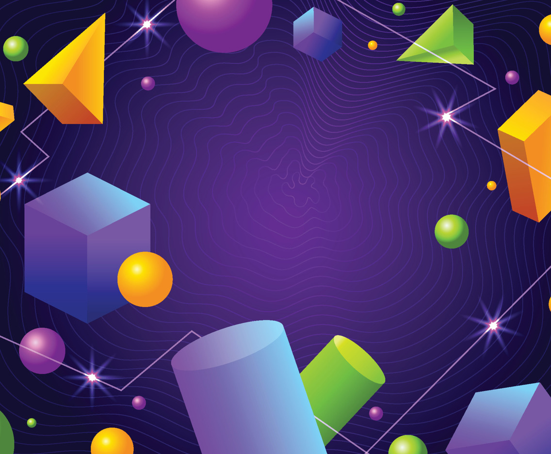 3D Shapes Floating Background