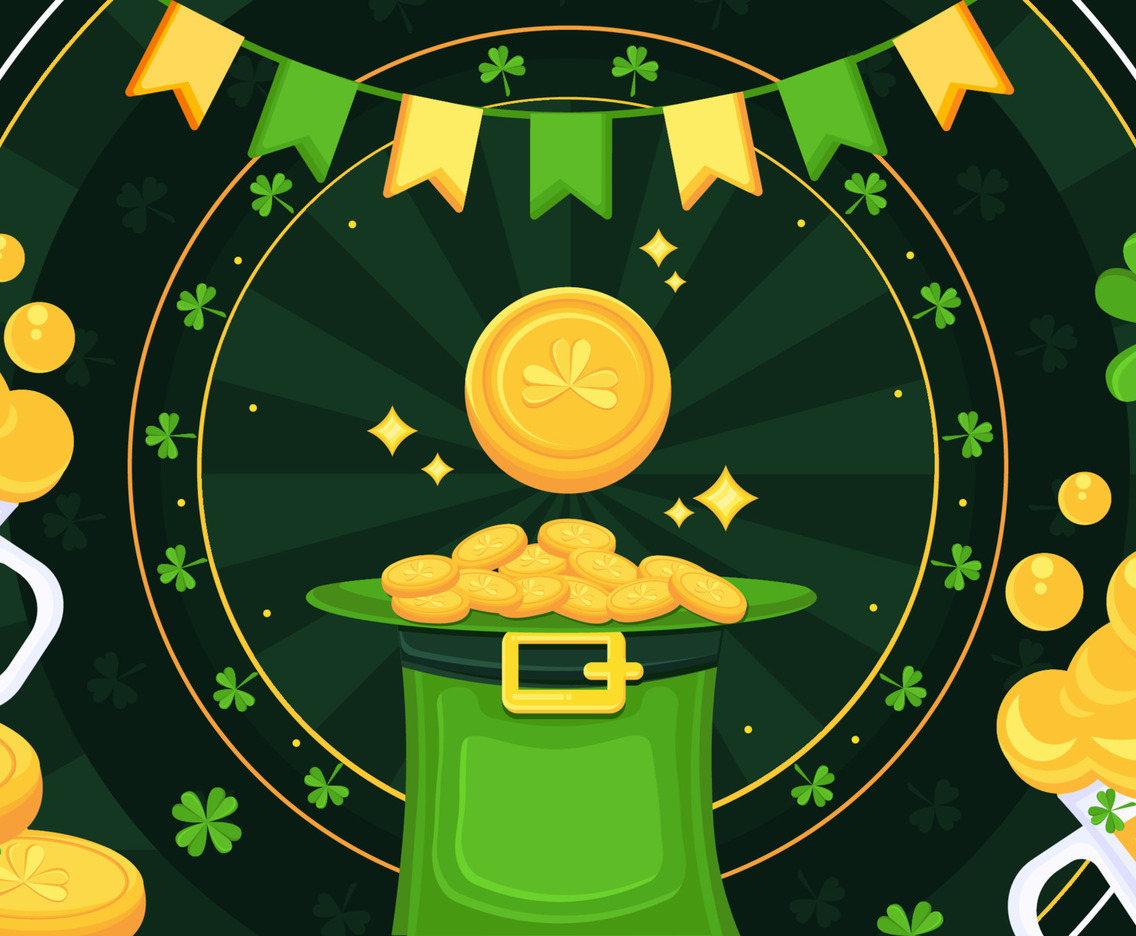 Happy St.Patrick's Day Shamrock Background with clover concept free vector