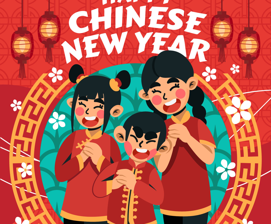 Gong Xi Fa Cai Concept with Children