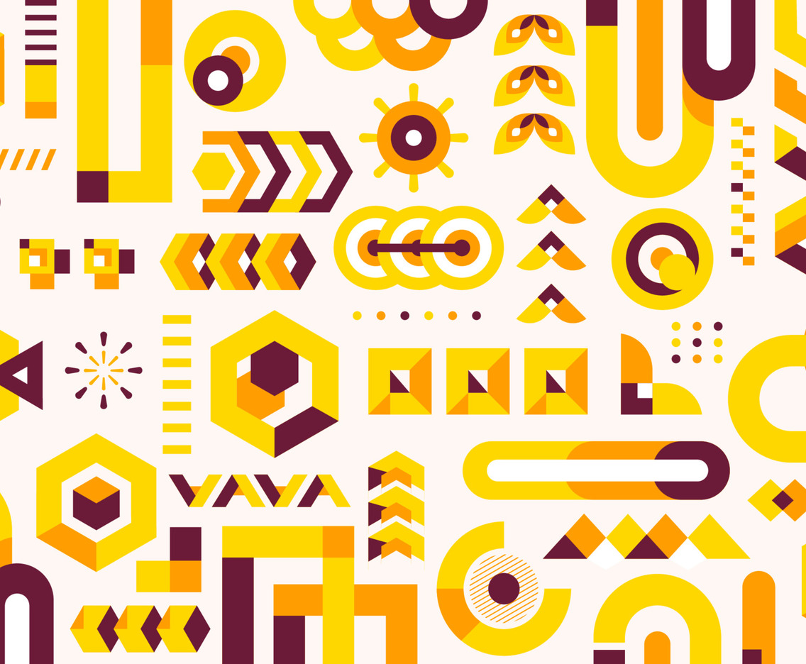 Yellow Abstract Flat Geometric Background