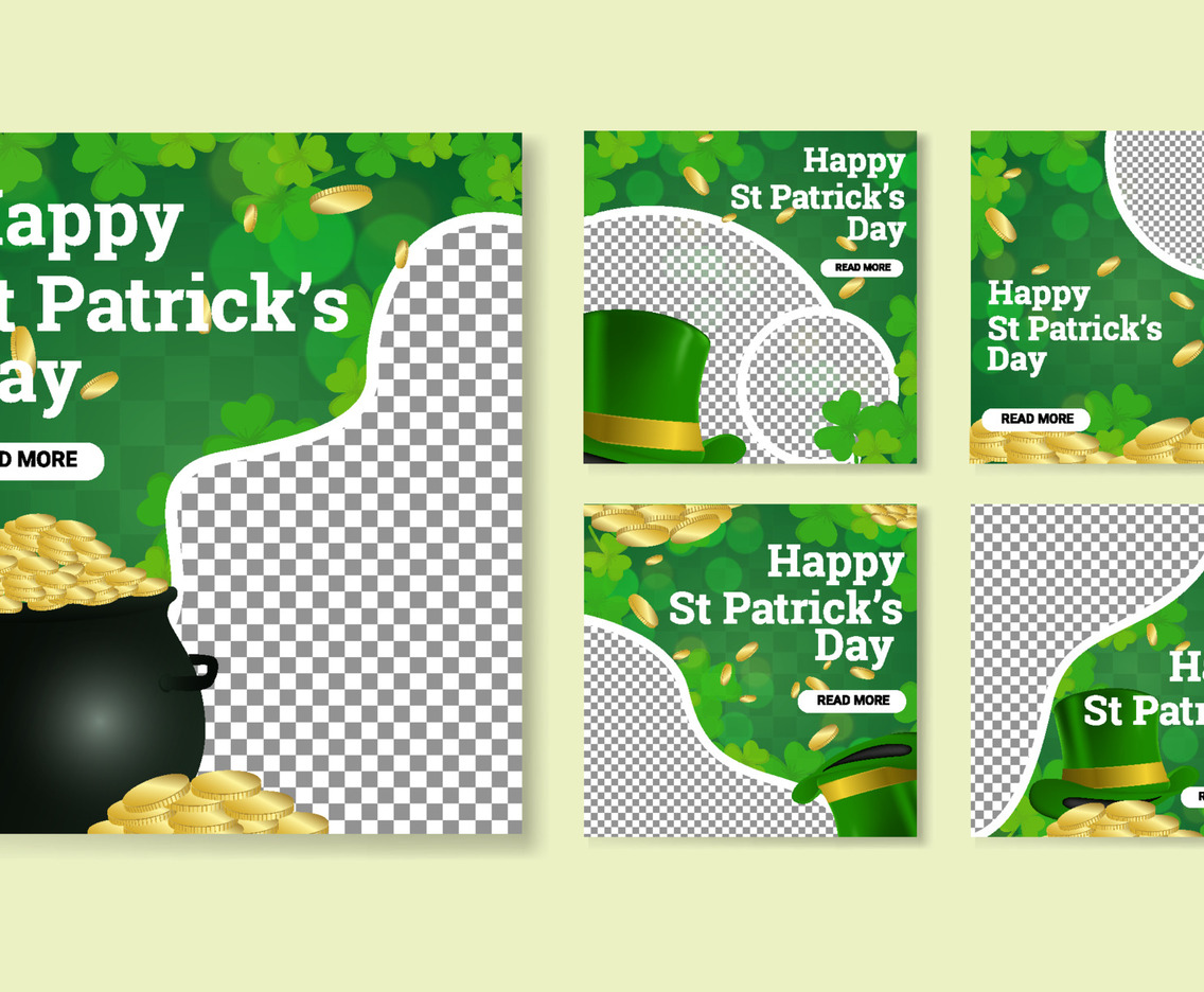 Transparent Social Media Posts of St Patrick's Day