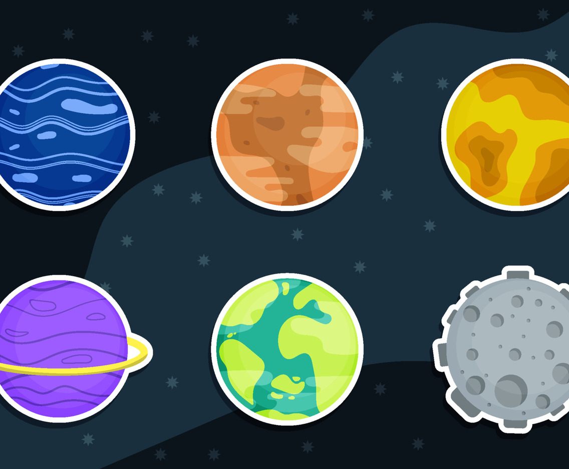 Collection of Celestial Bodies Stickers Pack