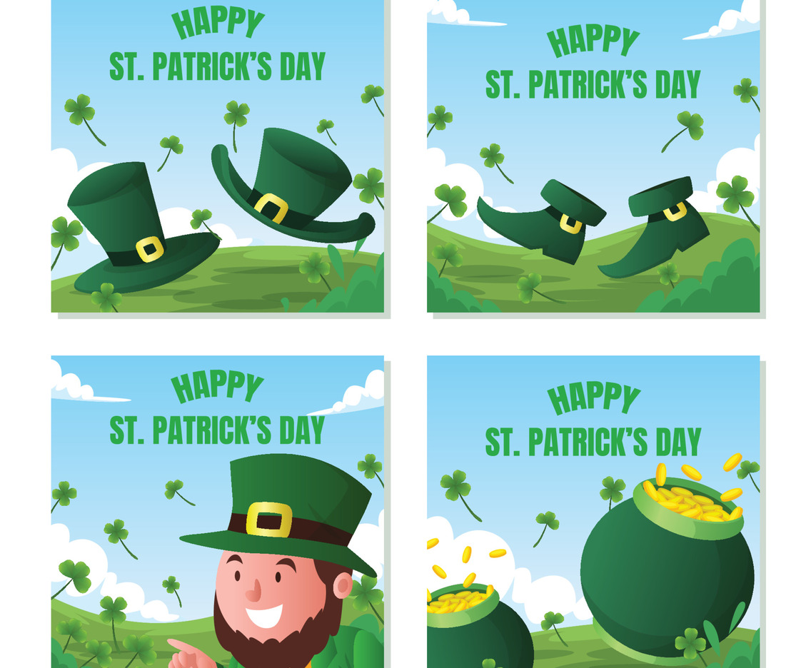 St. Patrick's Day Leprechaun Social Media Design Template