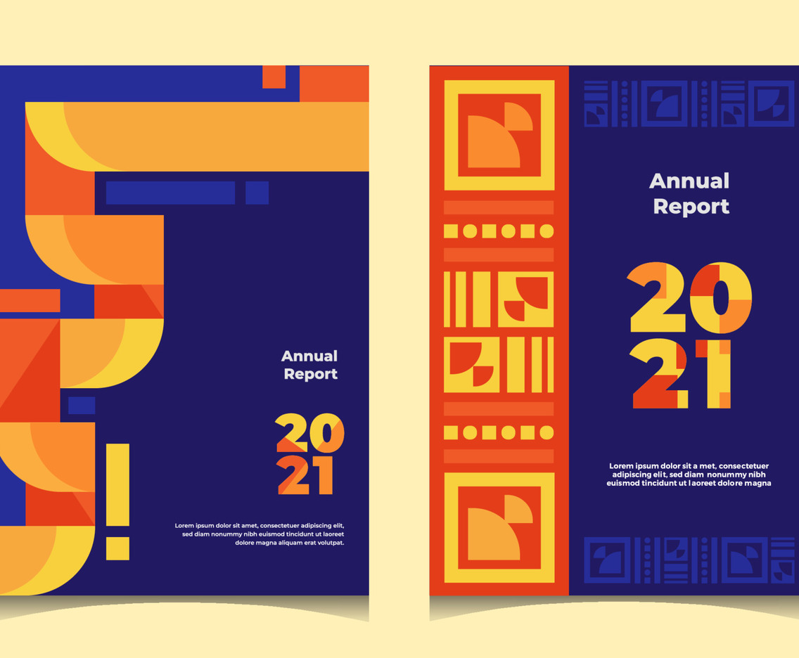 Flat Design Geometric Annual Report Template