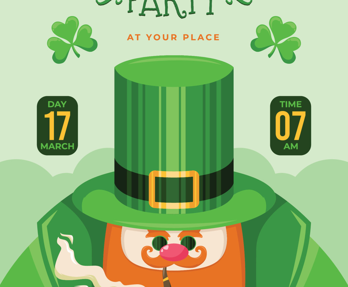 St. Patrick's Day Poster with Leprechaun Character