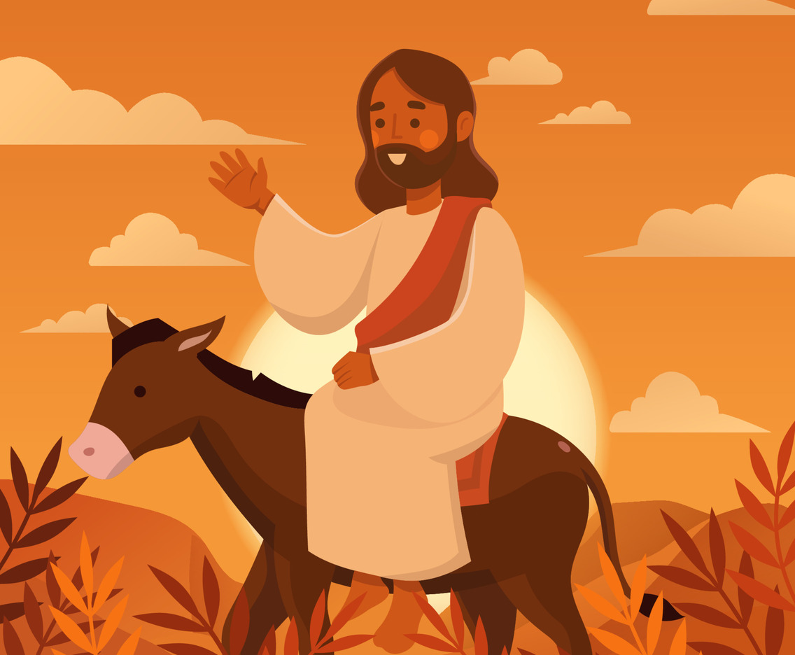 Palm Sunday With Jesus Comes To Jerusalem