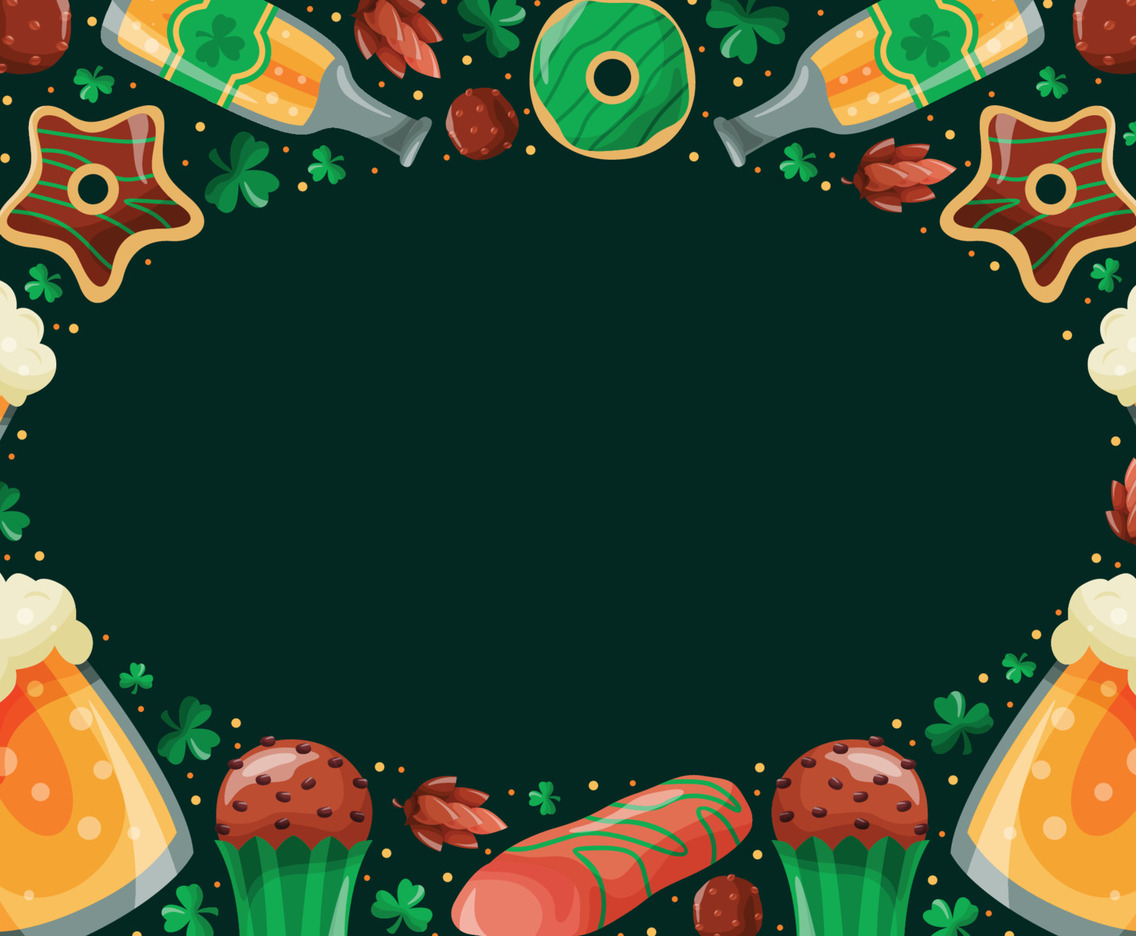 St Patrick's Day Doodle Food  Background