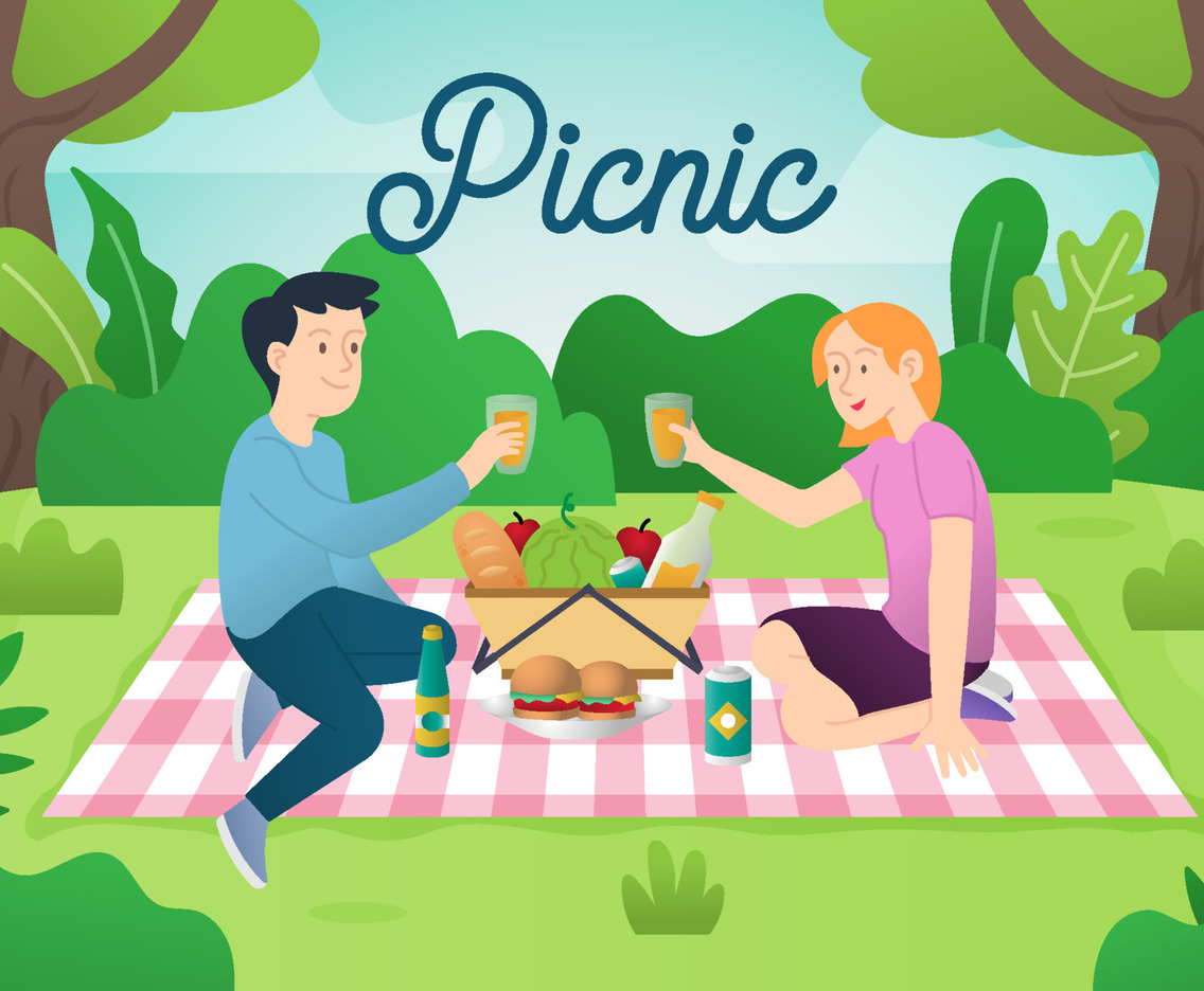Couple Picnic in Outdoor