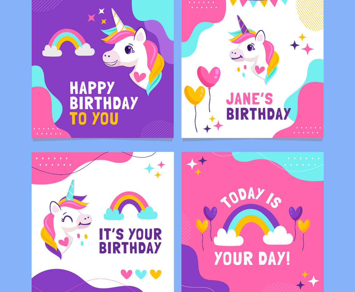 Cute Unicorn Social Media Posts