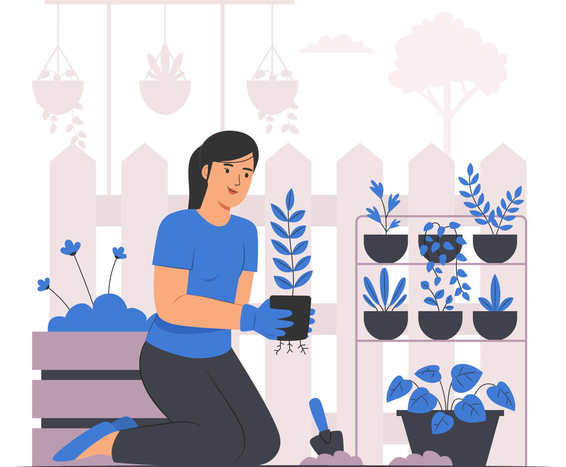 Female Gardener Taking Care of Plants