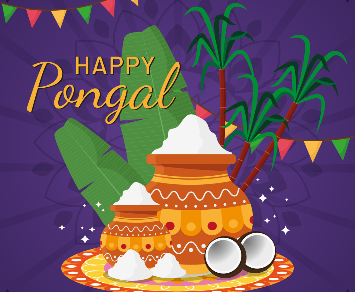 Colorful Happy Pongal Background