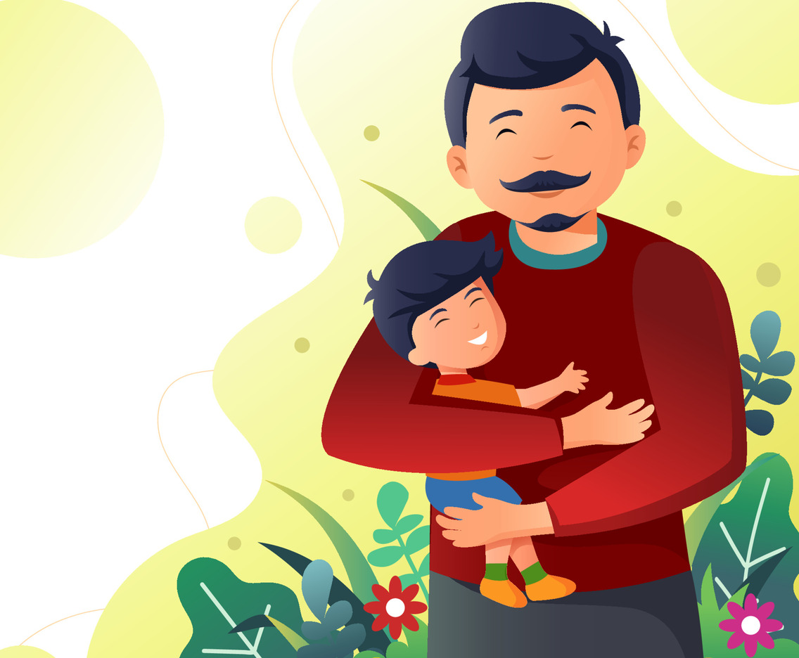 Happy Father with His Child for Happy Father's Day