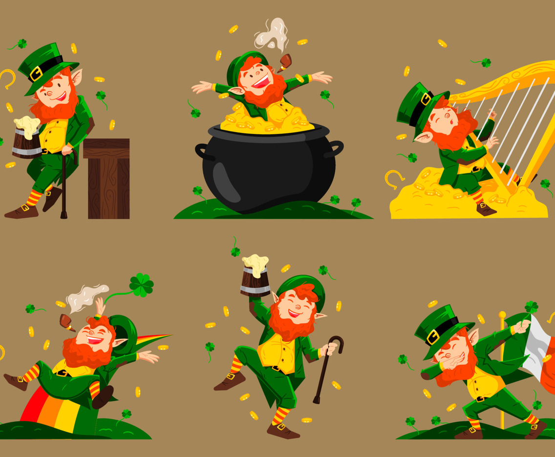 Funny Leprechaun Character in Joyful Spring