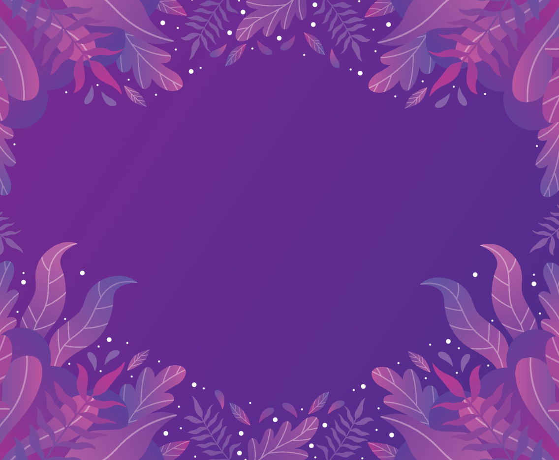 Purple Color Background With Floral Gradient Element