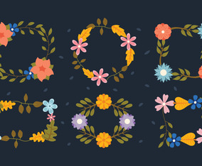 Decorative Floral Frame Template set