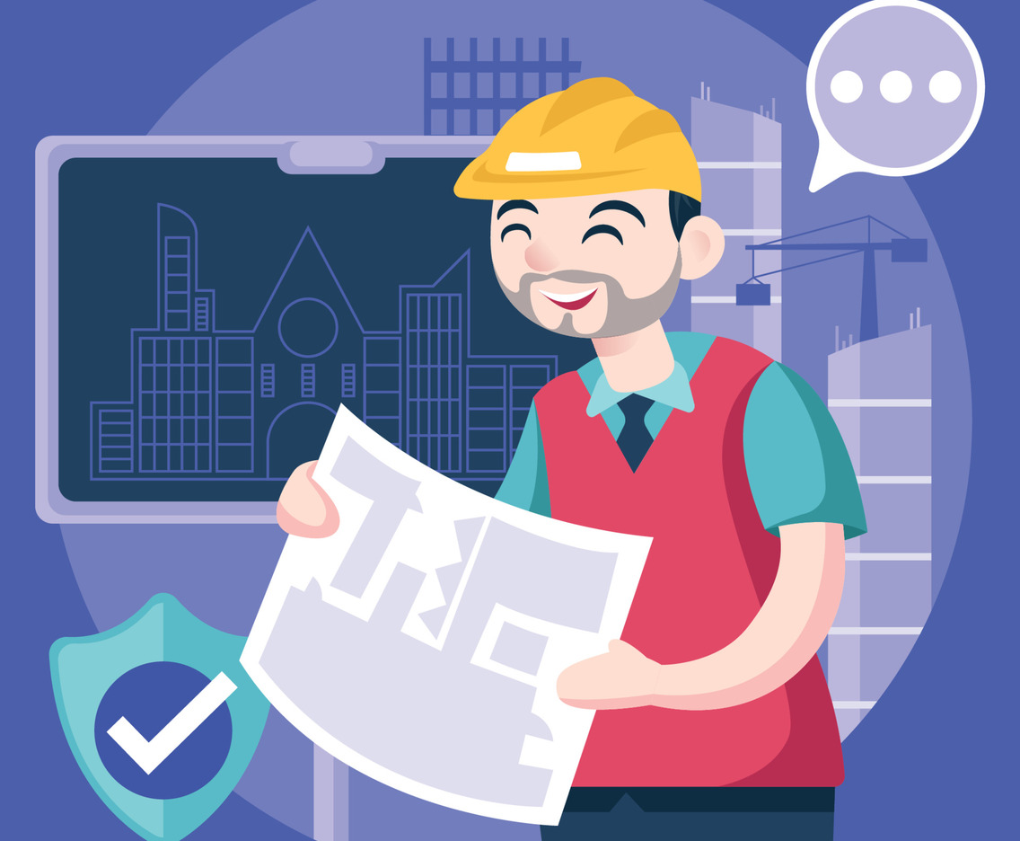 Civil Engineer Inspecting Design Draft