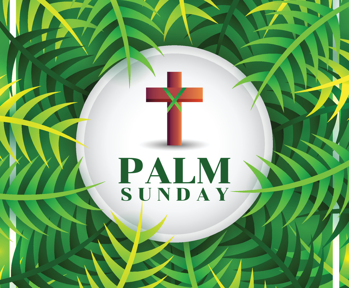 Green Palm Sunday Background Template