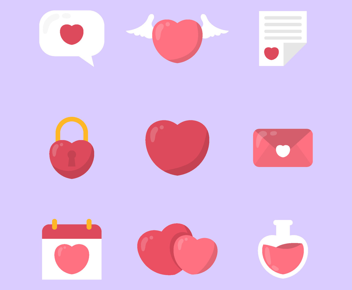 Valentines Day Heart Icon Collection