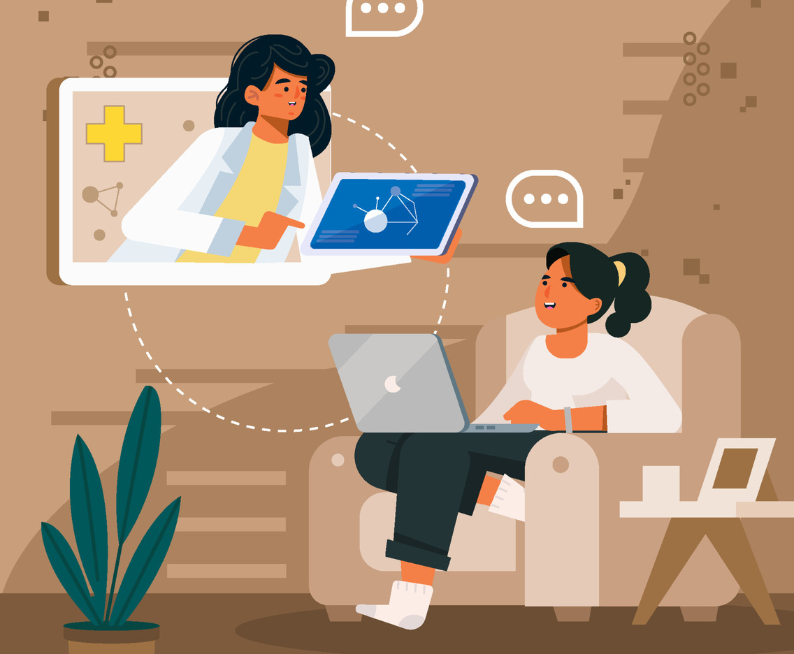 Patient Doing Telemedicine With Doctor Concept