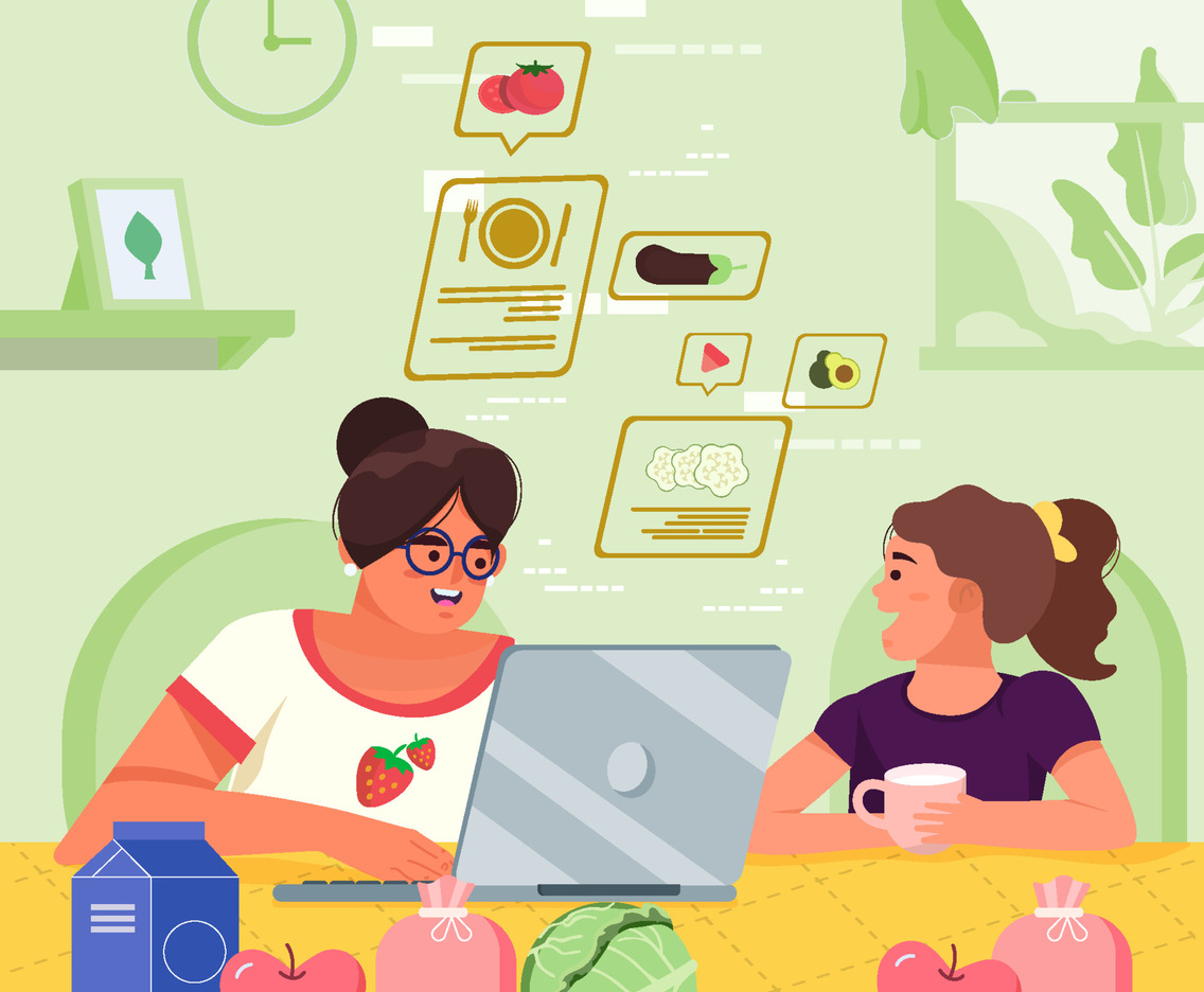 Mother and Daughter Healthy Food Adventure Concept