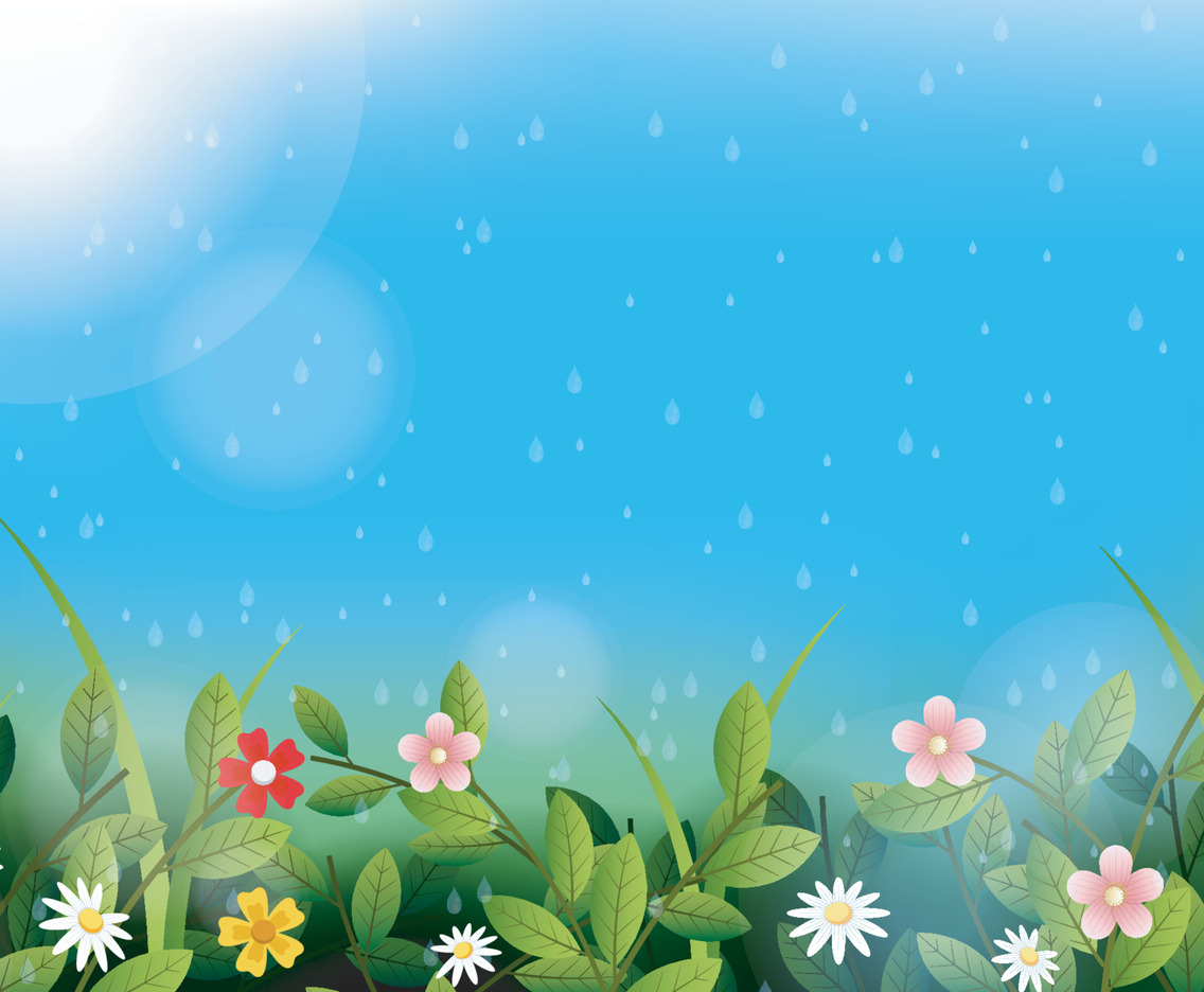 Spring of Rain Shower Background