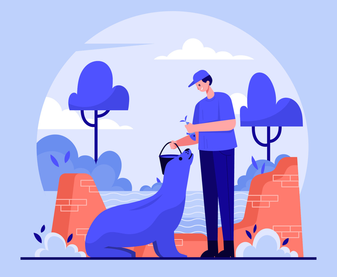 Man Character as ZooKeeper