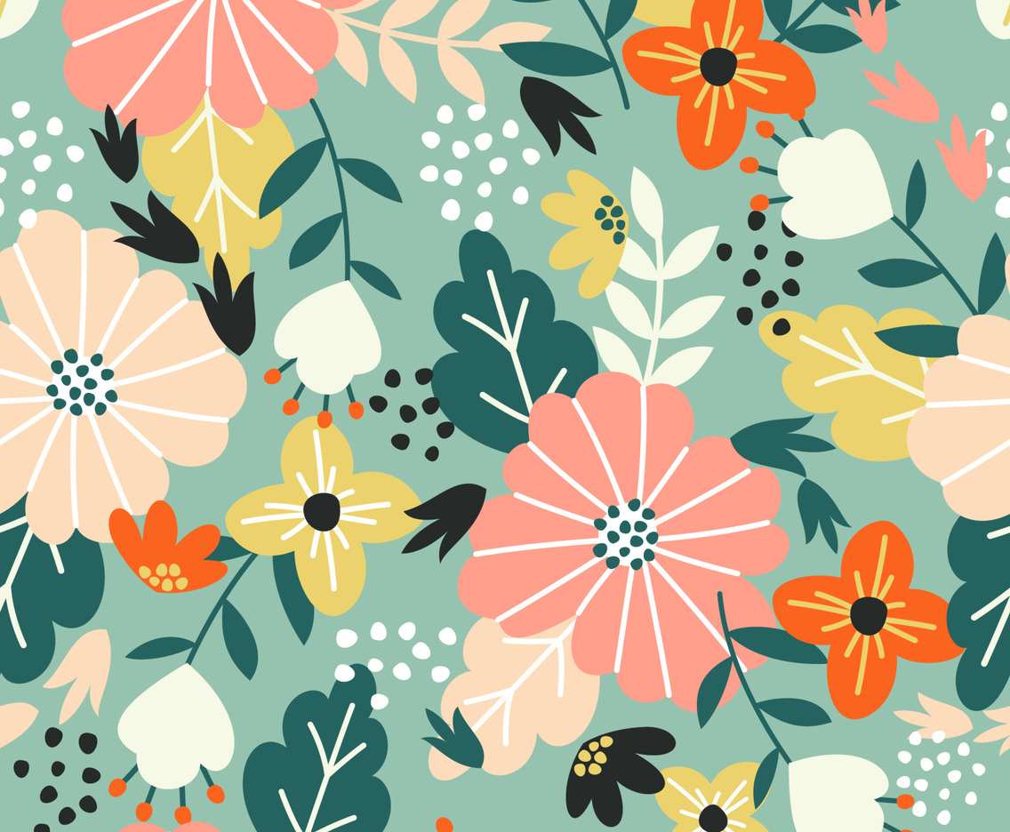 Seamless Pattern Spring Floral