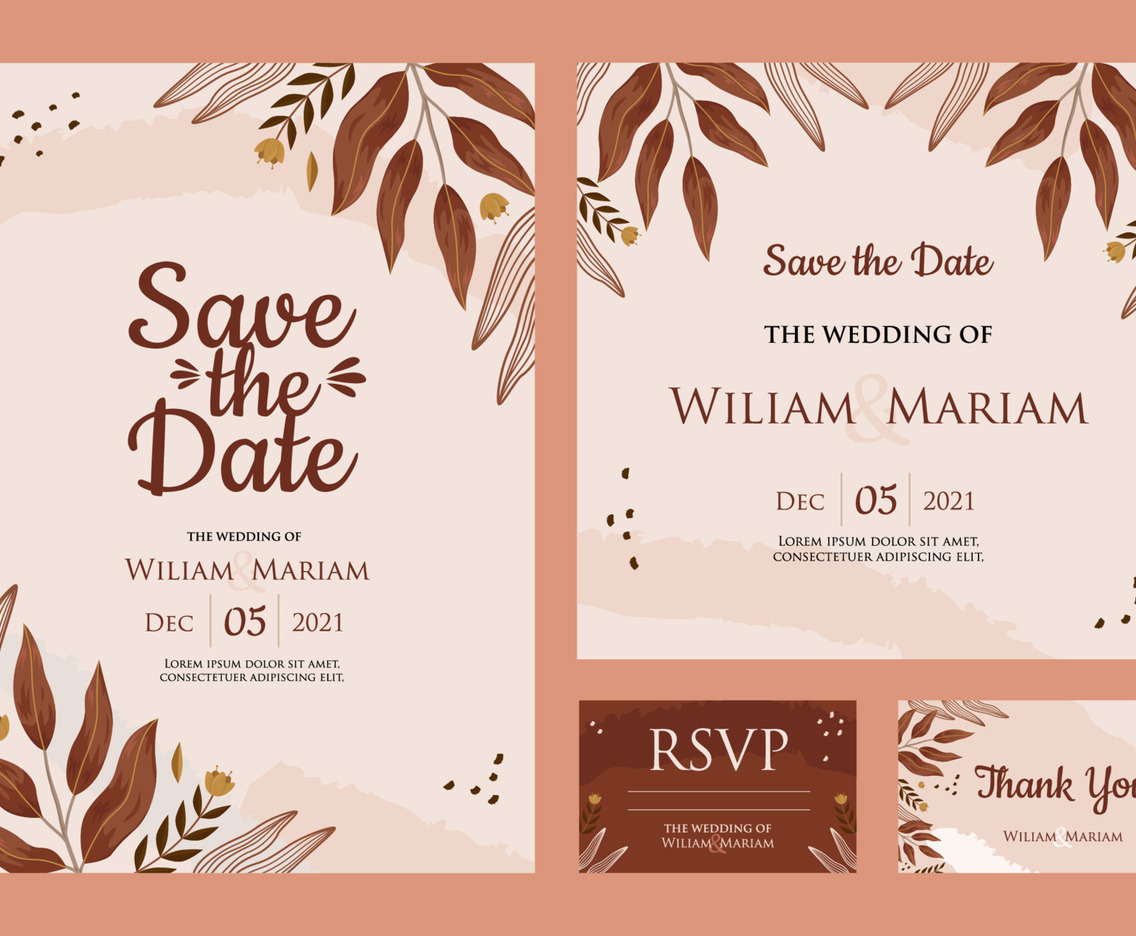 Beautiful Floral Wedding Invitation