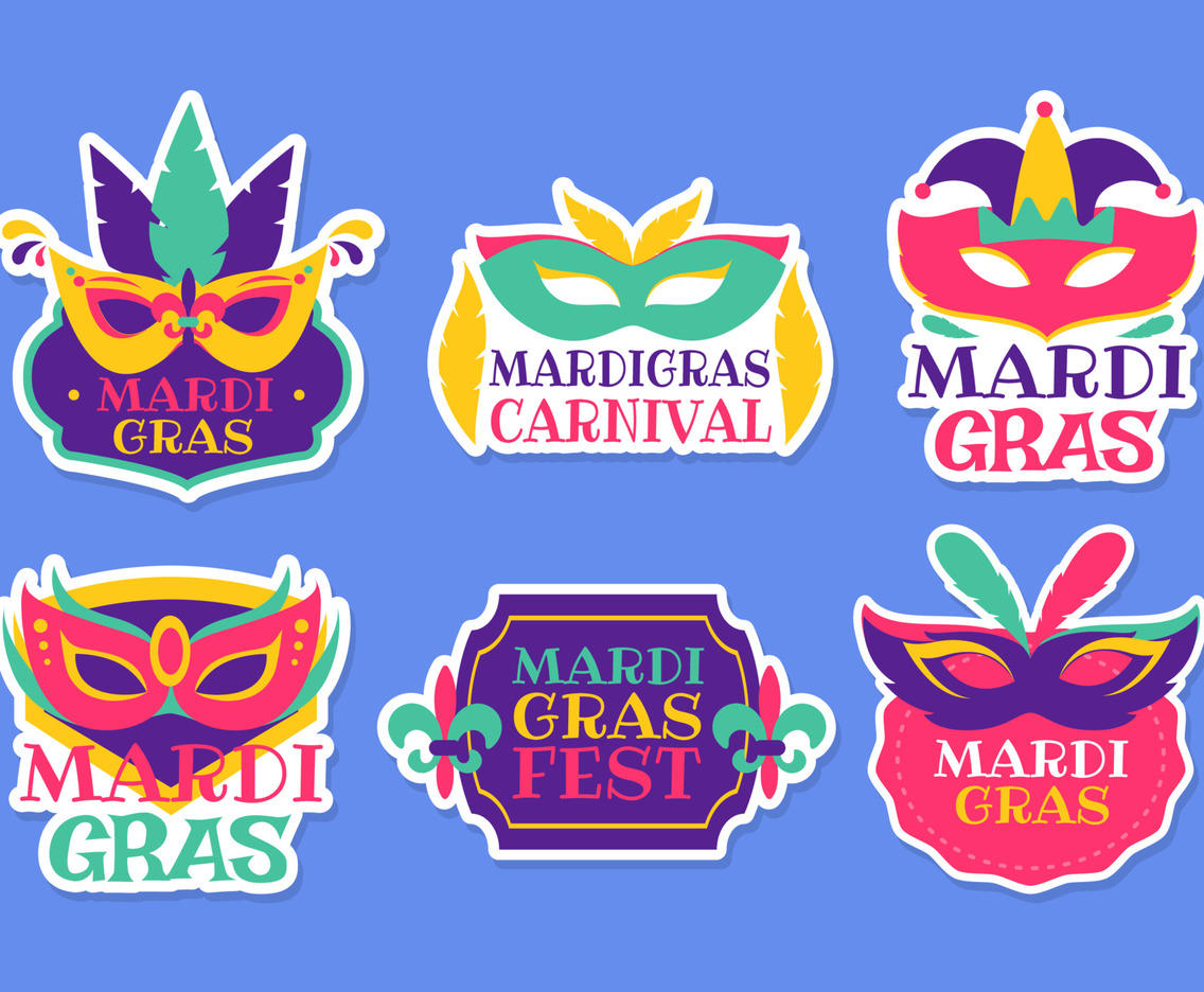 Colorful Mardi Gras Carnival Sticker