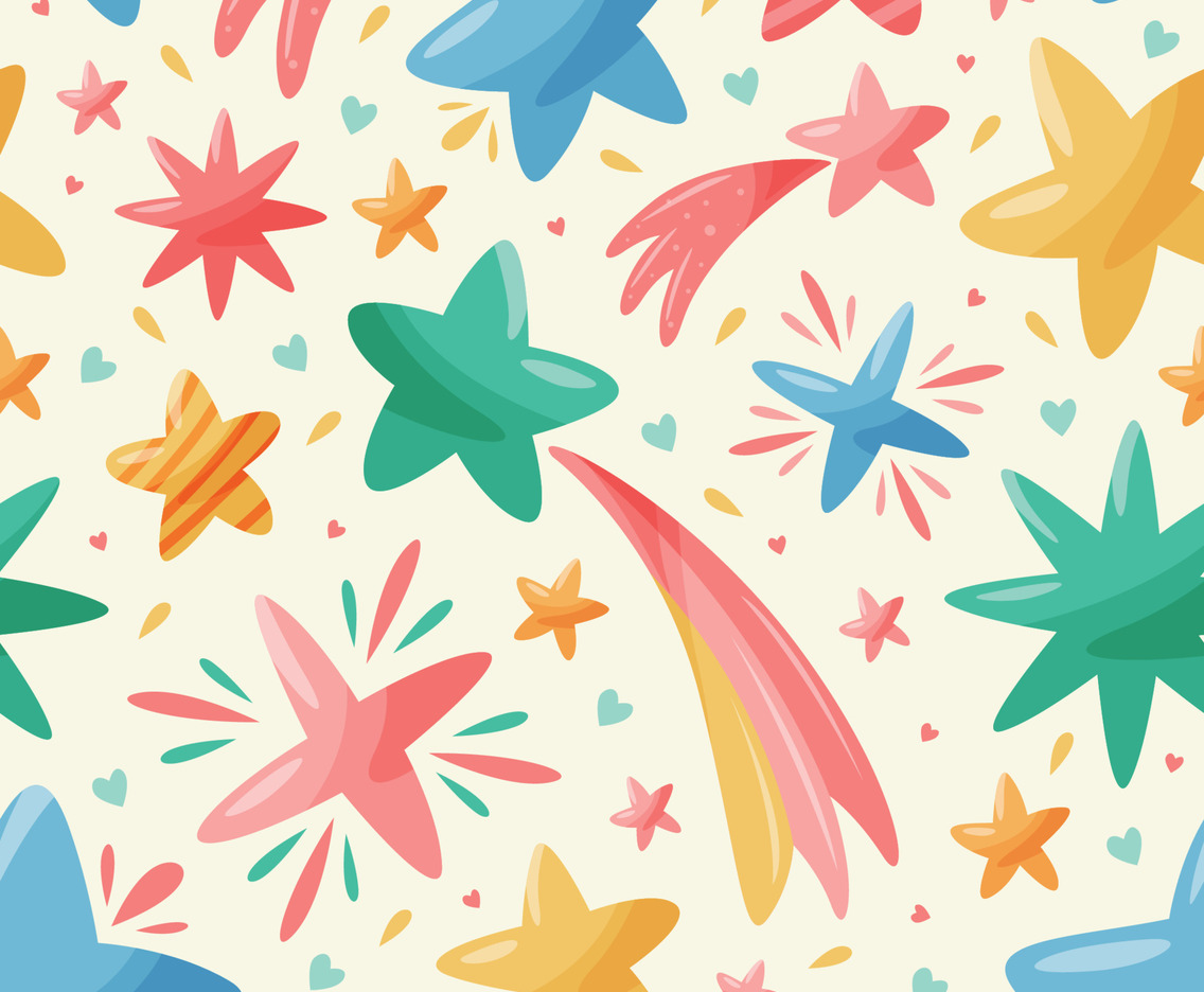 Star Doodle Colorful Seamless Pattern