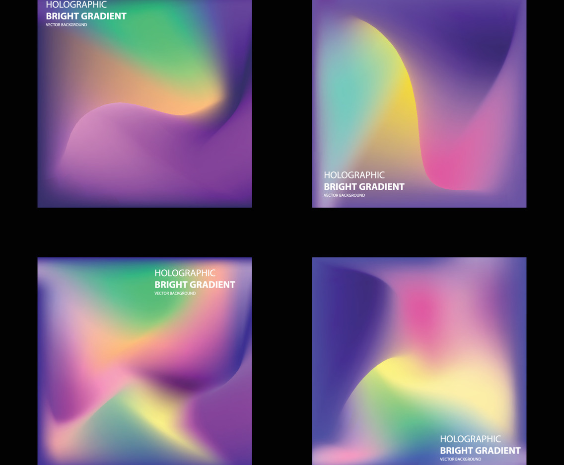Holographic Colorful Bright Gradient Background Collection