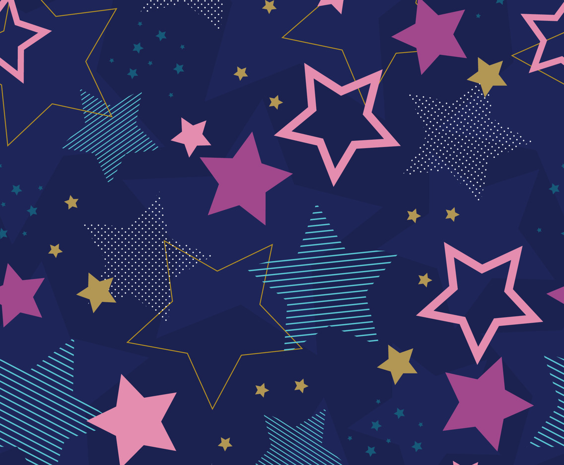 Seamless Flat Stars Pattern