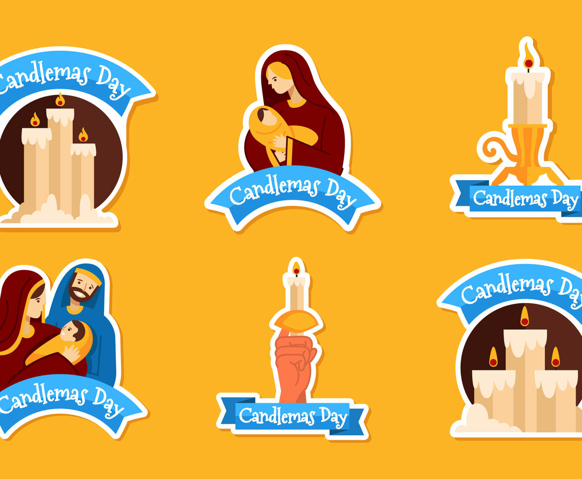 Set of Candlemas Day Stickers