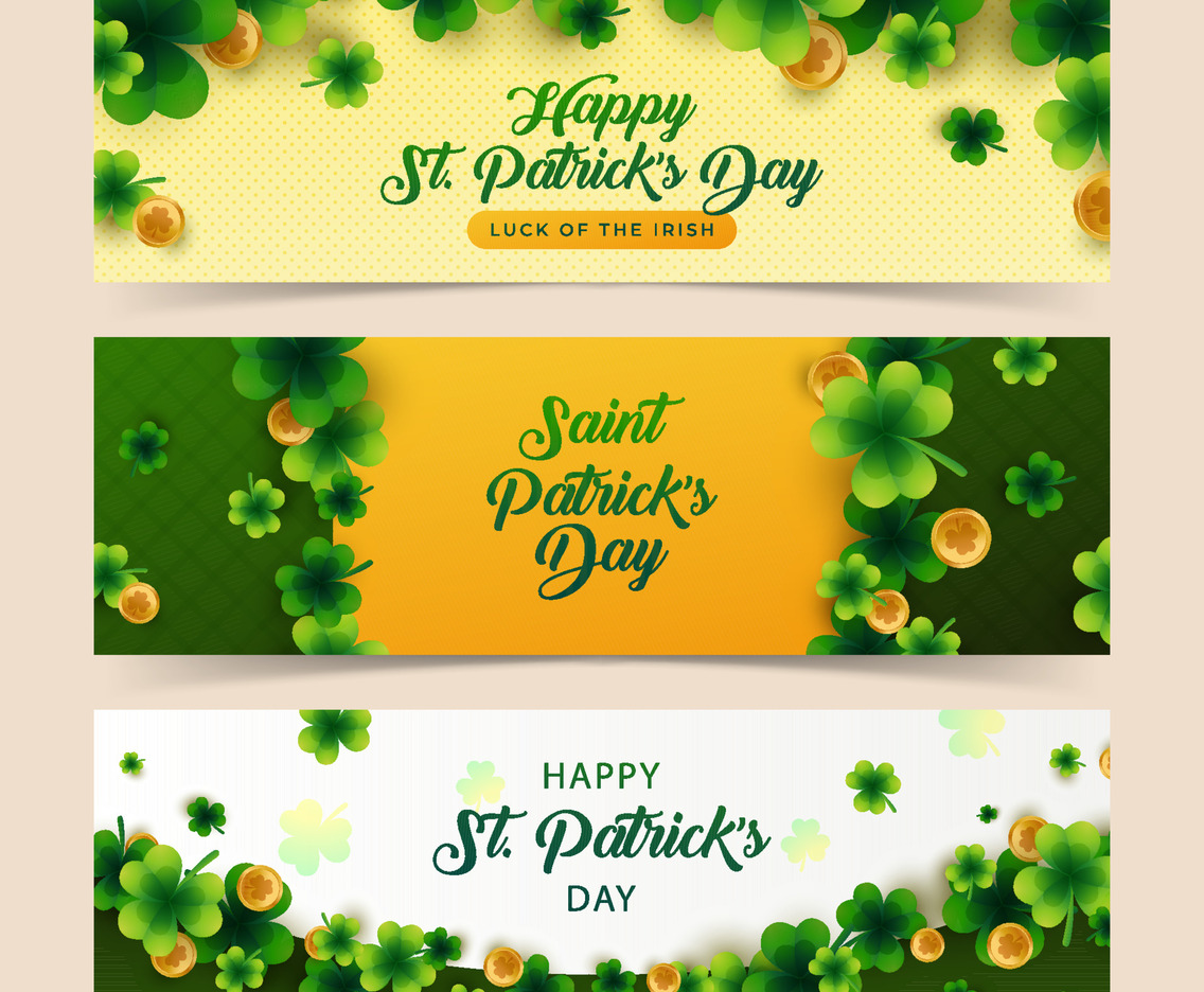 St. Patrick's Day Clover Banner Set