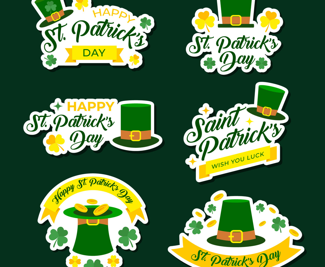 St. Patrick's Day Hat Sticker Collection