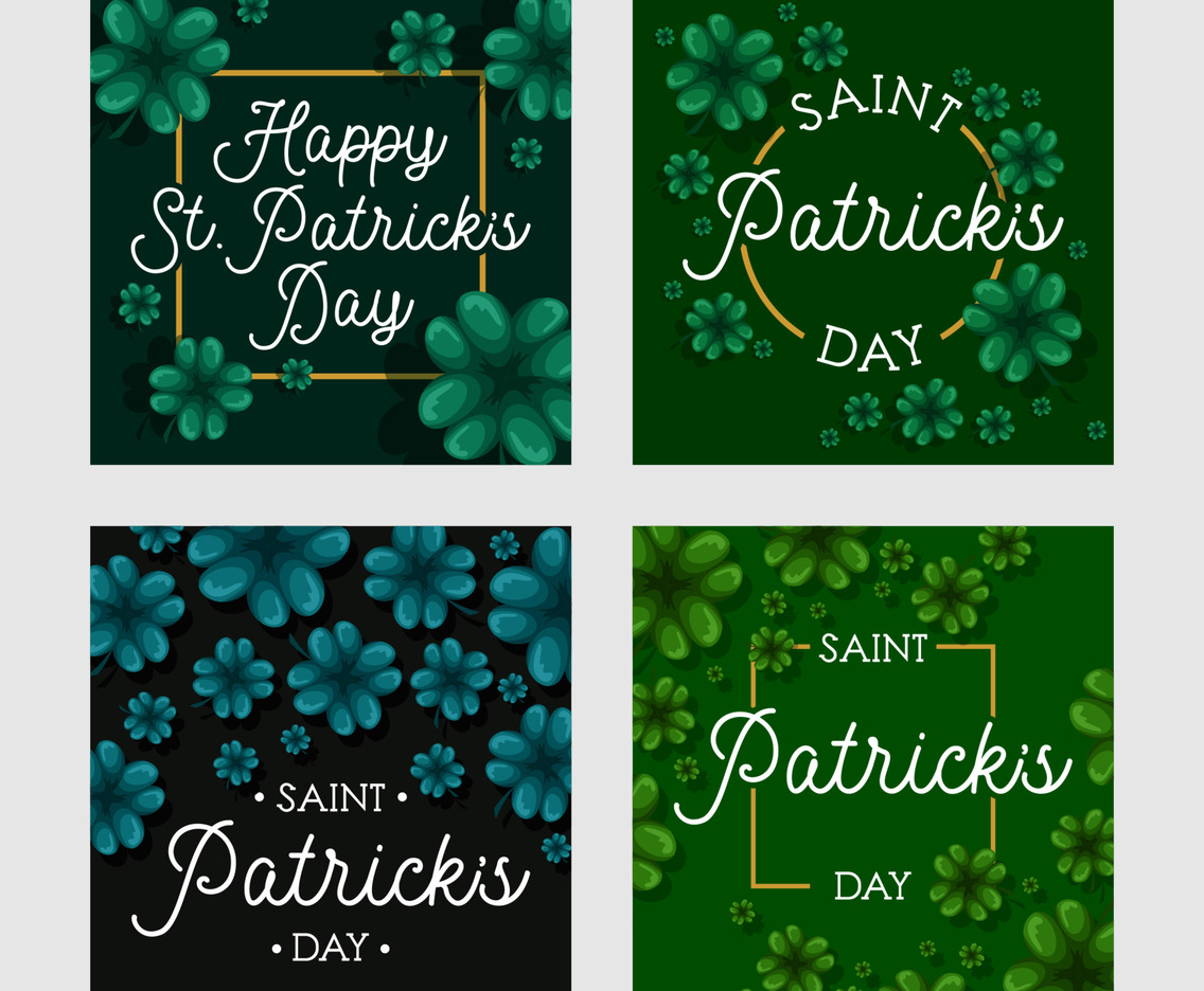 St Patricks Shamrock Clover Social Media Template