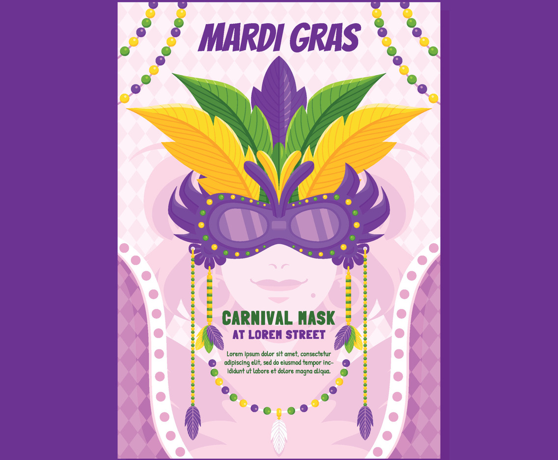Mardi Gras Mask Poster