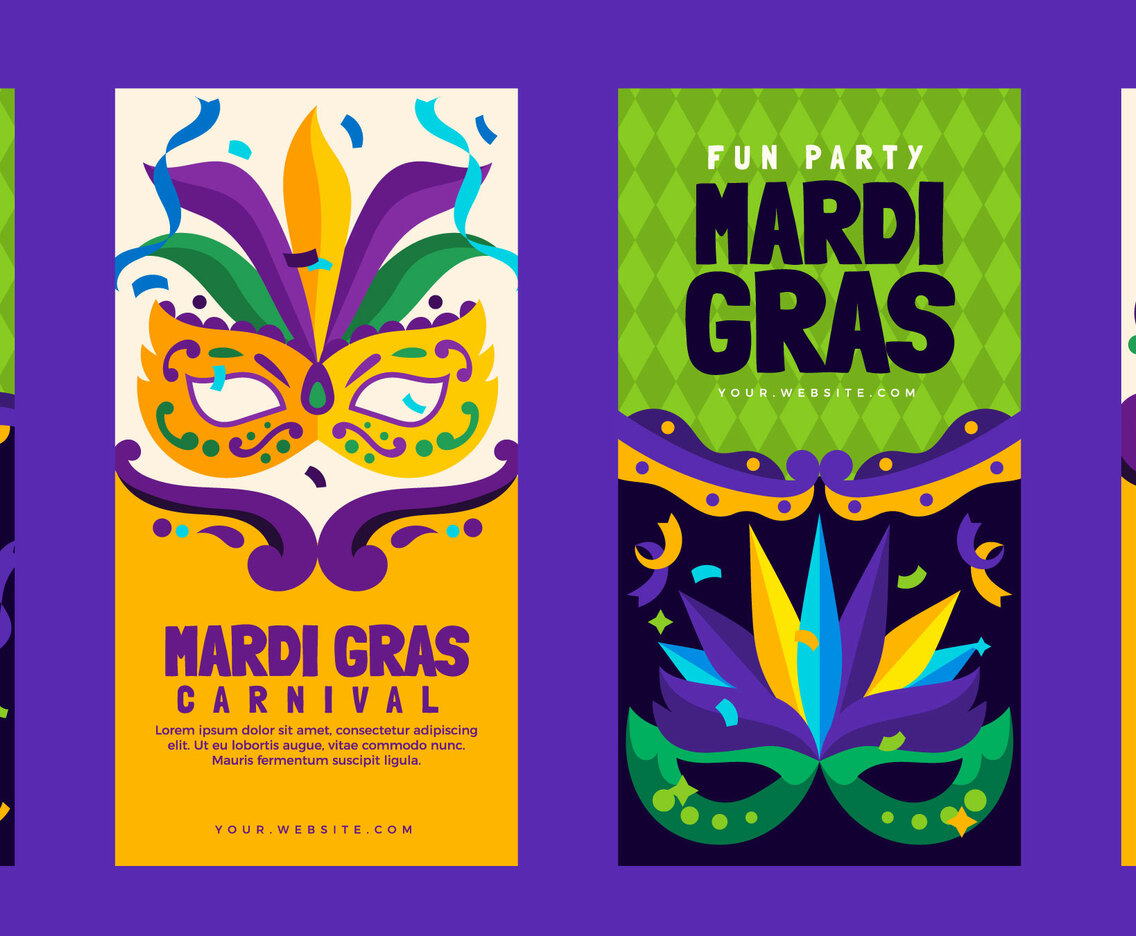 Social Media Story Post for Mardi Gras Carnival