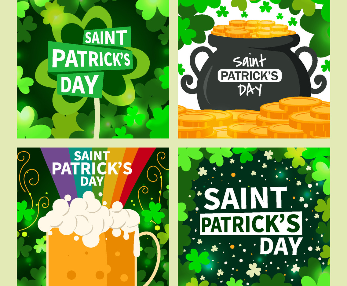 St Patrick's Day Clover Social Media Post