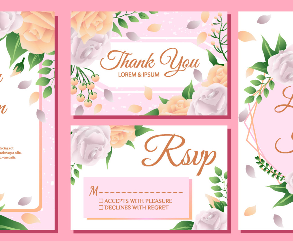 Wedding Invitation with Flower Theme