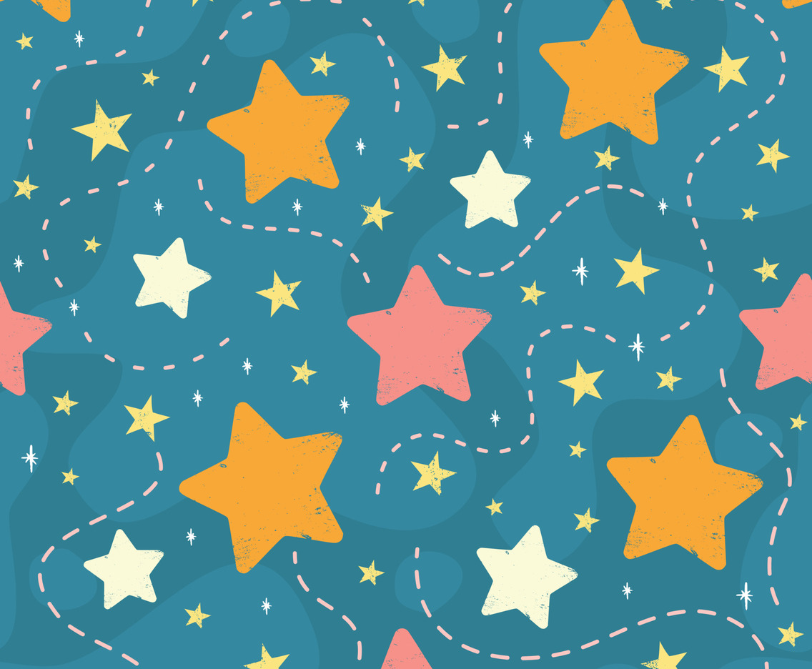 Stars Seamless Pattern in Children Style