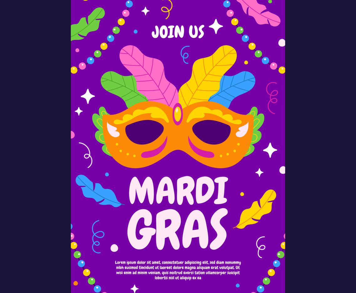 Mardi Gras Mask Carnival Poster