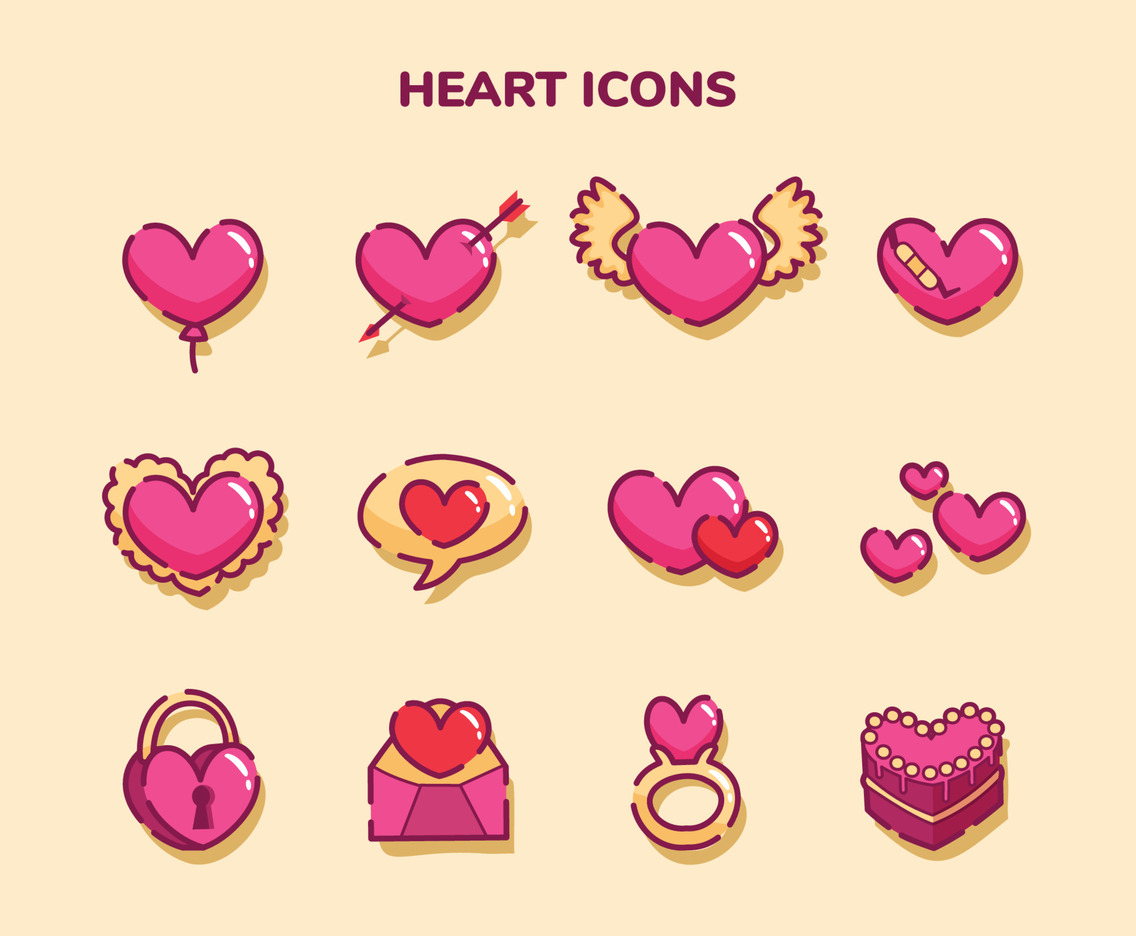 Valentines Heart Icons